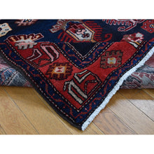Load image into Gallery viewer, 4&#39;8&quot;x7&#39; Barn Red, Persian Malayer Repetitive Geometrical Medallions, Full Pile, Hand Knotted, Pure Wool, Oriental Rug FWR525240