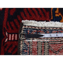 Load image into Gallery viewer, 4&#39;8&quot;x7&#39; Barn Red, Persian Malayer Repetitive Geometrical Medallions, Full Pile, Hand Knotted, Pure Wool, Oriental Rug FWR525240