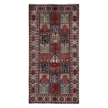 Load image into Gallery viewer, 5&#39;1&quot;x10&#39; Crimson Red, Bakhtiari Block Garden Design, Hand Knotted, Pure Wool, Oriental Rug FWR525252