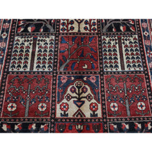 Load image into Gallery viewer, 5&#39;1&quot;x10&#39; Crimson Red, Bakhtiari Block Garden Design, Hand Knotted, Pure Wool, Oriental Rug FWR525252