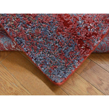 Load image into Gallery viewer, 2&#39;4&quot;x4&#39;7&quot; Maroon Red, 100% Wool, Hand Knotted, Modern Abstract Galaxy Design, Sample Mat Oriental Rug FWR525264