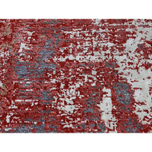 Load image into Gallery viewer, 2&#39;4&quot;x4&#39;7&quot; Maroon Red, 100% Wool, Hand Knotted, Modern Abstract Galaxy Design, Sample Mat Oriental Rug FWR525264
