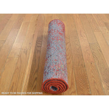 Load image into Gallery viewer, 2&#39;4&quot;x4&#39;7&quot; Maroon Red, 100% Wool, Hand Knotted, Modern Abstract Galaxy Design, Sample Mat Oriental Rug FWR525264