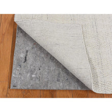 Load image into Gallery viewer, 2&#39;10&quot;x3&#39;2&quot; Ivory, Modern Design, 100% Wool, Hand Loomed, Plain, Sample Mat Oriental Rug FWR525288