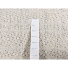 Load image into Gallery viewer, 2&#39;10&quot;x3&#39;2&quot; Ivory, Modern Design, 100% Wool, Hand Loomed, Plain, Sample Mat Oriental Rug FWR525288