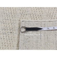 Load image into Gallery viewer, 2&#39;10&quot;x3&#39;2&quot; Ivory, Modern Design, 100% Wool, Hand Loomed, Plain, Sample Mat Oriental Rug FWR525288