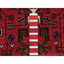 Load image into Gallery viewer, 3&#39;2&quot;x5&#39;2&quot; Carnelian Red, New Persian Hamadan Double Geometric Medallion, Pure Wool, Hand Knotted, Oriental Rug FWR525306