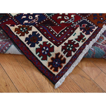 Load image into Gallery viewer, 4&#39;10&quot;x9&#39;2&quot; Carmine Red, Semi Antique Persian Bakhtiari, Garden Block Design, Pure Wool, Hand Knotted, Oriental Rug FWR525312