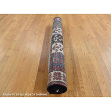 Load image into Gallery viewer, 4&#39;10&quot;x9&#39;2&quot; Carmine Red, Semi Antique Persian Bakhtiari, Garden Block Design, Pure Wool, Hand Knotted, Oriental Rug FWR525312