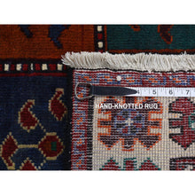 Load image into Gallery viewer, 4&#39;10&quot;x9&#39;2&quot; Carmine Red, Semi Antique Persian Bakhtiari, Garden Block Design, Pure Wool, Hand Knotted, Oriental Rug FWR525312