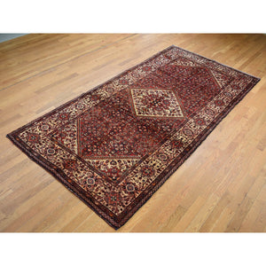 5'3"x11' Fire Brick Red, New Persian Bakhtiari, Pure Wool, Hand Knotted, Gallery Size Runner Oriental Rug FWR525354