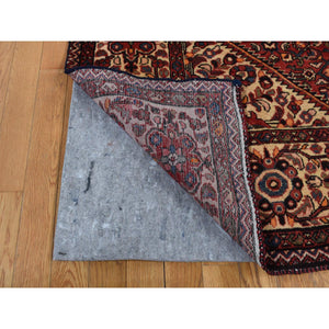 5'3"x11' Fire Brick Red, New Persian Bakhtiari, Pure Wool, Hand Knotted, Gallery Size Runner Oriental Rug FWR525354