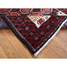 Load image into Gallery viewer, 3&#39;10&quot;x7&#39;1&quot; Prismatic Red, Vintage Persian with Peacocks Design, Clean with No Wear, Pure Wool, Hand Knotted, Oriental Rug FWR525432