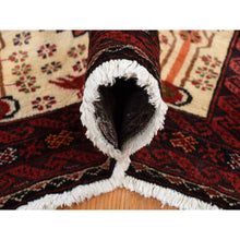 Load image into Gallery viewer, 3&#39;10&quot;x7&#39;1&quot; Prismatic Red, Vintage Persian with Peacocks Design, Clean with No Wear, Pure Wool, Hand Knotted, Oriental Rug FWR525432
