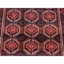 Load image into Gallery viewer, 3&#39;10&quot;x7&#39;1&quot; Prismatic Red, Vintage Persian with Peacocks Design, Clean with No Wear, Pure Wool, Hand Knotted, Oriental Rug FWR525432