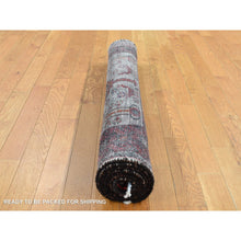Load image into Gallery viewer, 3&#39;10&quot;x7&#39;1&quot; Prismatic Red, Vintage Persian with Peacocks Design, Clean with No Wear, Pure Wool, Hand Knotted, Oriental Rug FWR525432