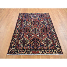 Load image into Gallery viewer, 5&#39;x6&#39;9&quot; Persian Red, Vintage Persian Bakhtiar with Diamonds Shaped Garden Design, Full Pile and Clean, Hand Knotted, Oriental Rug FWR525456