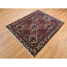 Load image into Gallery viewer, 5&#39;x6&#39;9&quot; Persian Red, Vintage Persian Bakhtiar with Diamonds Shaped Garden Design, Full Pile and Clean, Hand Knotted, Oriental Rug FWR525456