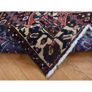 5'x6'9" Persian Red, Vintage Persian Bakhtiar with Diamonds Shaped Garden Design, Full Pile and Clean, Hand Knotted, Oriental Rug FWR525456