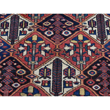 Load image into Gallery viewer, 5&#39;x6&#39;9&quot; Persian Red, Vintage Persian Bakhtiar with Diamonds Shaped Garden Design, Full Pile and Clean, Hand Knotted, Oriental Rug FWR525456