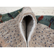 Load image into Gallery viewer, 10&#39;x14&#39; Ivory, Hand Knotted, Persian Folk Art Gabbeh, Scenery, Tree And Desert Design, Thick And Plush, Pure Wool, Oriental Rug FWR525474