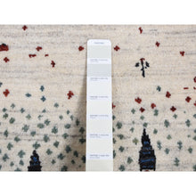 Load image into Gallery viewer, 10&#39;x14&#39; Ivory, Hand Knotted, Persian Folk Art Gabbeh, Scenery, Tree And Desert Design, Thick And Plush, Pure Wool, Oriental Rug FWR525474