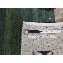 Load image into Gallery viewer, 10&#39;x14&#39; Ivory, Hand Knotted, Persian Folk Art Gabbeh, Scenery, Tree And Desert Design, Thick And Plush, Pure Wool, Oriental Rug FWR525474