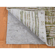 Load image into Gallery viewer, 9&#39;9&quot;x14&#39;2&quot; Flint Gray, Modern Fine Jacquard Hand Loomed, Criss Cross Design, Wool And Silk, Oriental Rug FWR525480