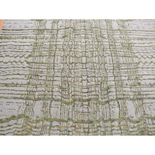 Load image into Gallery viewer, 9&#39;9&quot;x14&#39;2&quot; Flint Gray, Modern Fine Jacquard Hand Loomed, Criss Cross Design, Wool and Silk, Oriental Rug FWR525480