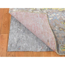 Load image into Gallery viewer, 10&#39;x14&#39;1&quot; Laid Back Gray, Wool And Real Silk, Broken And Erased Roman Mosaic Design, Hand Knotted, Oriental Rug FWR525486