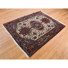 Load image into Gallery viewer, 5&#39;1&quot;x6&#39;7&quot; Ivory, Persian Karajeh, Hand Knotted, Pure Wool, Oriental Rug FWR525510