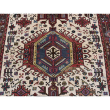 Load image into Gallery viewer, 5&#39;1&quot;x6&#39;7&quot; Ivory, Persian Karajeh, Hand Knotted, Pure Wool, Oriental Rug FWR525510