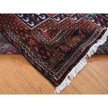 Load image into Gallery viewer, 6&#39;8&quot;x10&#39;5&quot; Persian Red, New Persian Senneh, Repetitive Peacock Design, Pure Wool, Full Pile, Hand Knotted, Oriental Rug FWR525558