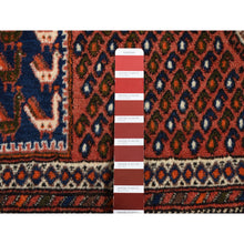Load image into Gallery viewer, 6&#39;8&quot;x10&#39;5&quot; Persian Red, New Persian Senneh, Repetitive Peacock Design, Pure Wool, Full Pile, Hand Knotted, Oriental Rug FWR525558
