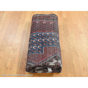 6'8"x10'5" Persian Red, New Persian Senneh, Repetitive Peacock Design, Pure Wool, Full Pile, Hand Knotted, Oriental Rug FWR525558