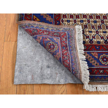 Load image into Gallery viewer, 6&#39;8&quot;x9&#39;1&quot; Khaki Brown, New Persian Serab, Trellis All Over Design, Camel Hair, Pure Wool, Hand Knotted, Oriental Rug  FWR525570