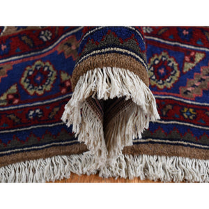 6'8"x9'1" Khaki Brown, New Persian Serab, Trellis All Over Design, Camel Hair, Pure Wool, Hand Knotted, Oriental Rug FWR525570