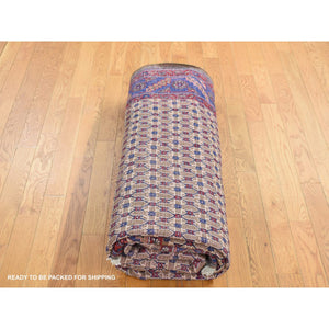 6'8"x9'1" Khaki Brown, New Persian Serab, Trellis All Over Design, Camel Hair, Pure Wool, Hand Knotted, Oriental Rug FWR525570