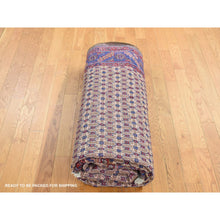 Load image into Gallery viewer, 6&#39;8&quot;x9&#39;1&quot; Khaki Brown, New Persian Serab, Trellis All Over Design, Camel Hair, Pure Wool, Hand Knotted, Oriental Rug  FWR525570