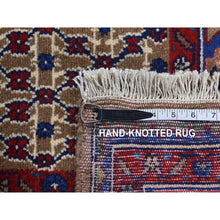 Load image into Gallery viewer, 6&#39;8&quot;x9&#39;1&quot; Khaki Brown, New Persian Serab, Trellis All Over Design, Camel Hair, Pure Wool, Hand Knotted, Oriental Rug  FWR525570