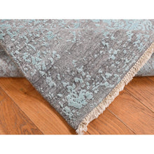 Load image into Gallery viewer, 3&#39;x4&#39;10&quot; Turquoise Green, Broken Persian Design, Wool and Silk, Hand Knotted, Oriental Rug FWR525612