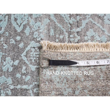 Load image into Gallery viewer, 3&#39;x4&#39;10&quot; Turquoise Green, Broken Persian Design, Wool and Silk, Hand Knotted, Oriental Rug FWR525612