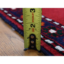 Load image into Gallery viewer, 2&#39;5&quot;x9&#39;5&quot; Maroon Red, New Persian Hamadan, Hand Knotted, Pure Wool, Repetitive Geometric Medallion Design, Open Field, Runner Oriental Rug FWR525618