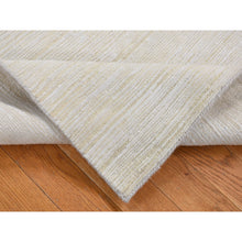 Load image into Gallery viewer, 3&#39;x5&#39; Ivory, Silk with Textured Wool, Tone on Tone Striae Design, Hand Knotted, Oriental Rug FWR525624