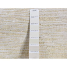 Load image into Gallery viewer, 3&#39;x5&#39; Ivory, Silk with Textured Wool, Tone on Tone Striae Design, Hand Knotted, Oriental Rug FWR525624
