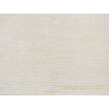 Load image into Gallery viewer, 3&#39;x5&#39; Ivory, Silk with Textured Wool, Tone on Tone Striae Design, Hand Knotted, Oriental Rug FWR525624