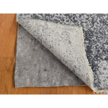 Load image into Gallery viewer, 3&#39;x4&#39;10&quot; Arsenic Gray, Broken And Erased Persian Design, Wool And Pure Silk, Hand Knotted, Oriental Rug FWR525630