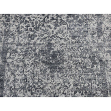 Load image into Gallery viewer, 3&#39;x4&#39;10&quot; Arsenic Gray, Broken And Erased Persian Design, Wool And Pure Silk, Hand Knotted, Oriental Rug FWR525630