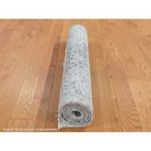 Load image into Gallery viewer, 3&#39;x4&#39;10&quot; Arsenic Gray, Broken And Erased Persian Design, Wool And Pure Silk, Hand Knotted, Oriental Rug FWR525630