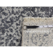 Load image into Gallery viewer, 3&#39;x4&#39;10&quot; Arsenic Gray, Broken And Erased Persian Design, Wool And Pure Silk, Hand Knotted, Oriental Rug FWR525630